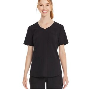 Scrubstar Black Short Sleeve V-Neck Top